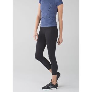 Lululemon All The Right Places Crop II Leggings Black 8 High Rise Run Reflective